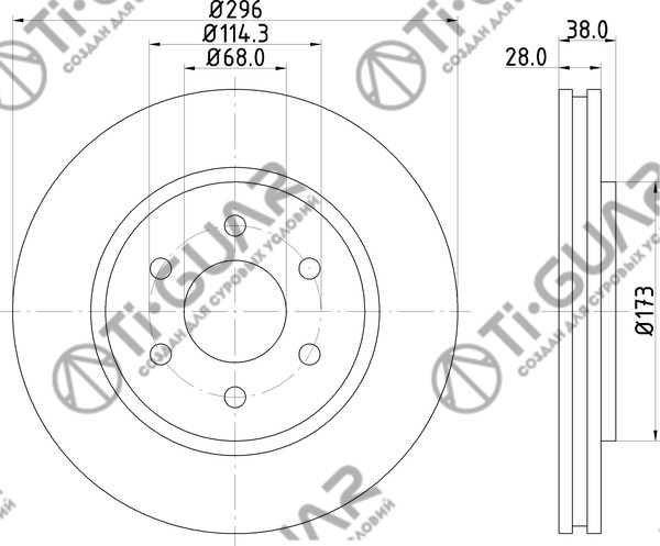 Диск тормозной TG-40206-EB30ARN1317V левый *TI-GUAR (перфорированный)